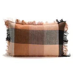 BASEMENT HOME - Cojín Earth Tartan 100% Lino 40x60cm