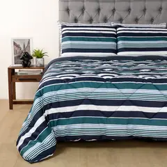 AMBIENTA - Juego De Cama: Edredón Azul + Juego De Sábanas