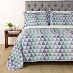 MICA - Cubrecama Estampado Mar con Sherpa