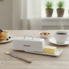 MICA - Mantequillero Porcelana Blanco