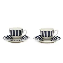 ROBERTA ALLEN - Set X2 Tazas De Café Con Plato Market Bloom 90 Ml