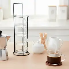 MICA - Rack 4 Tazas De Vidrio All Day 210 Ml