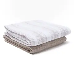 MICA - Set X2 Paños De Cocina Líneas Beige