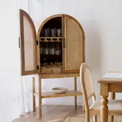 ROBERTA ALLEN - Bar Boho 2 Puertas 2 Cajones (porta Copas Y Porta Botellas)