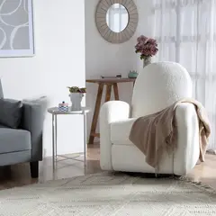 MICA KIDS - Sofá Mecedora Reclinable Boucle 1 Cuerpo Beige