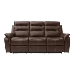 BASEMENT HOME - Sofá Reclinable Eléctrico New Paul 3 Cuerpos Cuero Combinado