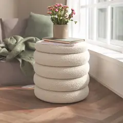 ROBERTA ALLEN - Pouff Curvas Blanco 38x40cm