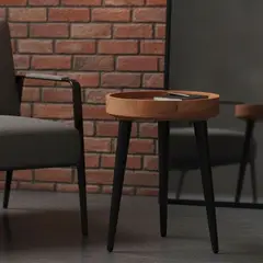 BASEMENT HOME - Mesa Auxiliar Madera 60x40cm