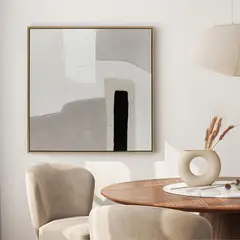 MICA - Cuadro Abstracto Formas Gris 80x80cm