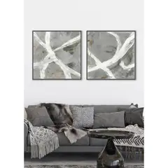 MICA - Setx2 Cuadros Líneas Gris 40x60cm