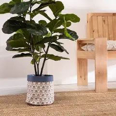 ROBERTA ALLEN - Canasto De Tela Flores 30x32cm