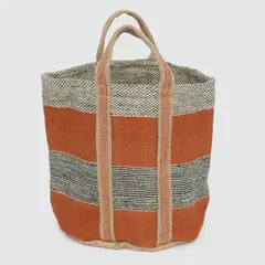 BASEMENT HOME - Canasto Líneas Rojas 35x40cm