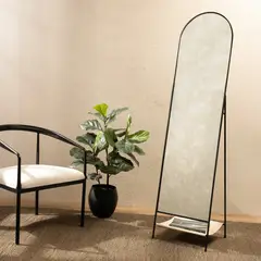 BASEMENT HOME - Espejo Pie Arco Cuerpo Completo Negro 42x170cm