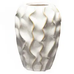 MICA - Florero Blanco Textura 14x20cm