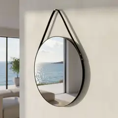 BASEMENT HOME - Espejo Colgante Negro Basico 60cm