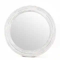 ROBERTA ALLEN - Espejo Redondo de Madera Blanco 120cm