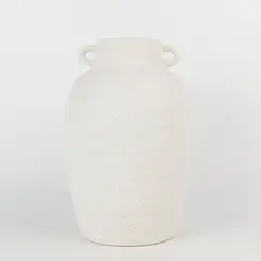 BASEMENT HOME - Jarrón Blanco De Cerámica 16x25cm
