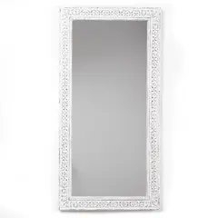 ROBERTA ALLEN - Espejo Rectangular Con Marco de Madera Blanco 60x120cm