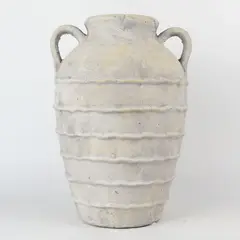 BASEMENT HOME - Jarrón Blanco Líneas 25x22x34cm