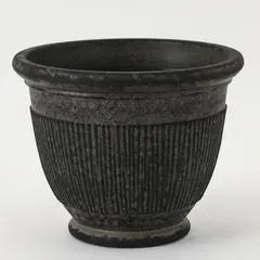 BASEMENT HOME - Maceta Interior/Exterior Gris de Poliresina