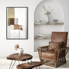 MICA - Cuadro Pintura Abstracta Marrón 80x120cm