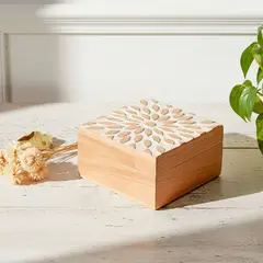 ROBERTA ALLEN - Caja De Madera Decorativa 16x8cm