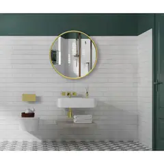 MICA - Espejo Redondo de Metal Dorado