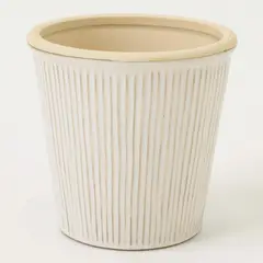 MICA - Maceta Decorativa De Cerámica De Líneas 17x16cm