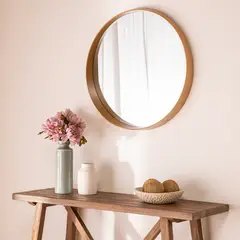 MICA - Espejo Madera Redondo 70cm