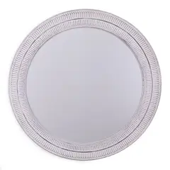 CASA CANTABRIA - Espejo Redondo Madera Borde Blanco 120cm