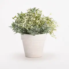 MICA - Planta Maceta Maché Blanco 24cm