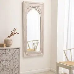 ROBERTA ALLEN - Espejo Rectangular Madera Blanco 140x60cm