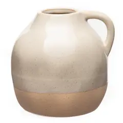 MICA - Florero Blanco Con Asa 15x14cm