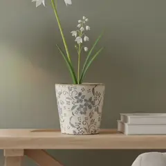 ROBERTA ALLEN - Maceta Decorativa Flores Azules 13cm