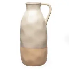 MICA - Florero Blanco Con Asa 17x32cm