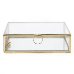 BASEMENT HOME - Caja De Vidrio Negra Decorativa 20x20x5cm