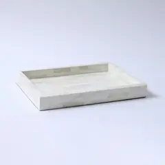 CASA CANTABRIA - Bandeja De Madera Blanca Decorativa 35x25cm