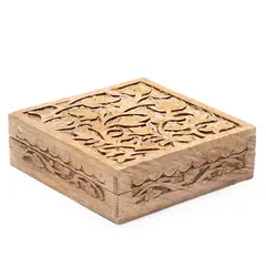 BASEMENT HOME - Caja Decorativa De Madera 16x16x5cm