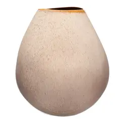 CASA CANTABRIA - Jarrón Decorativo Marrón De Cerámica 28cm