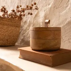 BASEMENT HOME - Caja De Madera Redonda 15cm