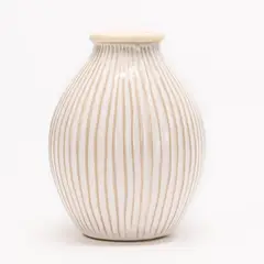 MICA - Florero Blanco Rayas 13x17cm