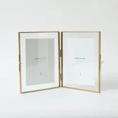 BASEMENT HOME - Marco De Fotos Metal Dorado Doble 13x18cm