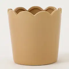 ROBERTA ALLEN - Maceta Cerámica Beige Borde Pétalo 16cm
