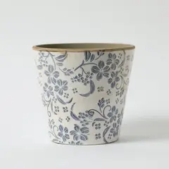 ROBERTA ALLEN - Maceta Decorativa Flores Azules 17cm