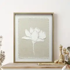 MICA - Cuadro Flor Relieve En Lino 40x50cm
