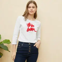 ELLE - Polo Manga Larga Algodón Mujer
