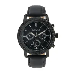 BASEMENT - Reloj Cuero Negro Hombre