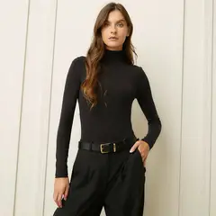 BASEMENT - Polo Manga Larga Casual Mujer