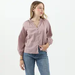 SYBILLA - Blusa Manga Larga Algodón Mujer