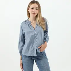 SYBILLA - Blusa Manga Larga Algodón Mujer
